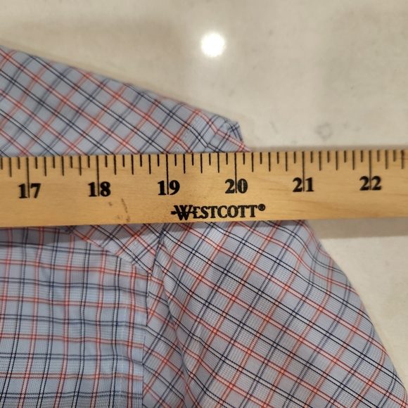 Twillory Performance Mens Shirt Sz 17.5 34-35 Tailored Fit Blue Gingham NWOT - Picture 9 of 15